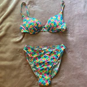 90’s inspired neon flower Bikini